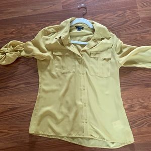 Mustard yellow banana blouse with pockets